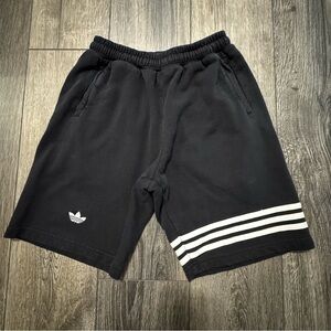 Adidas Originals Trefoil 3-Stripes Fleece Shorts Black Medium